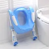 Step Stools 2 Colors Training Seat Children's Potty With Adjustable Ladder Infant Baby Toilet Seat Toilet Training Folding Seat 230227