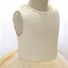 Fille Robes Filles Robe Haut De Gamme V Retour Grand Arc Champagne Sans Manches Princesse Pour Élégant Anniversaire Noël Vêtements 2-14 Ans