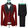 Costumes pour hommes Blazers JELTOIN sur mesure mode brillant noir hommes costumes 3 pièces châle revers marque concepteur fête de mariage Tuxedos veste gilet pantalon 230227