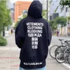 2023 Vetements 간단한 까마귀 편지 인쇄 대형 남성과 여자 땀 RUDP