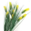 Kwiaty dekoracyjne żółte sztuczne pampas trawa puszyste gałęzie do aranżacji kwiatowej przyjęcie domowe domowe biuro jesień wystrój