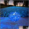 Auto DVR Garden Decorations 100pcs/Lotto pietre luminose brillano in scuro decorativi decorativi per ciottoli prato acquario fluorescente goccia luminosa fluorescente consegna dh0so