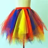 스커트 여성 Tutu Princess Fashion Ballet Faldas 컬러 패치 워크 털이 많은 치마 얇은 색 페티코트