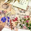 Geschenkpapier Vintage Journaling Aufkleber Pack 240 Stück Scrapbook Aufkleber Ästhetische natürliche Pflanze Blume Pilz