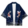 Vêtements ethniques décontracté grande taille 4XL japonais Cardigan hommes et femmes Kimono Yukata Haori Robe samouraï Style chinois imprimé manteau