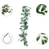 Fleurs décoratives 1 pièces 1.8M feuilles artificielles Simulation rotin 6.56Ft argent Dollar guirlande d'eucalyptus