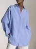 Blouses pour femmes chemises décontracté à manches longues femmes solides Sexy Baggy hauts VONDA dames tunique de fête femme Blusas Femininas 230227