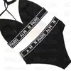 Letters Dames Bikini's Swimwear Strandbeha's Set Comfortabele draad Gratis sport ondergoed Zwart Sport Bra slipjes Bikini zwempakset