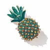 Broches Doux Alliage Strass Plante Fruit Ananas Pour Femmes Costume Pull Veste Col Bouton De Manchette Accessoires