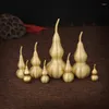 Decoratieve beeldjes Brass Cucurbit Chinees Veel geluk Wu Lou voor rijkdom Standbeeld Collectible Figuur Gourd Home Decoration Sculpture