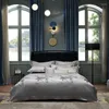 Set di biancheria da letto Blu Sfumato Geometria Moderna arte astratta Set copripiumino di lusso Premium High End 1200TC Cotone Morbido 4 pezzi Lenzuolo