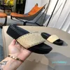 designer pantoufles plate-forme femmes glisse fond épais mode luxe lettre dame toboggan paille sandale haut talon plage tongs Su242G 55