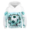 Hoodies Sweatshirts Winter Kids Round Neck Overized Pocket Sweater Hooded Pullover Boys 3D Print Tops Autumn Child Football Long Sleeve 230227