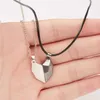 New couple necklace fashion black and white couple splicing magnetic Love Necklace