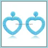 voiture dvr Charme Boucles D'oreilles Européennes Et Américaines Bijoux À La Main Amour Perles De Riz Enroulement En Forme De Coeur Sauvage Demoiselle D'honneur Mariage Drop Delivery Dhoyi