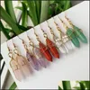 car dvr Charm Naturstein Tropfen Charms Ohrring Wire Wrap Sechseckige Amethyste Lapis Lila Quarz Rosa Kristall Ohrringe Chakra Pendum Pendo Dhlnn