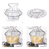 car dvr Colanders Strainers Mtifunction Foldable Steam Rinse Strain Fry French Chef Basket Drainer Baskets Strainer Net Kitchen Gadgets Dr Dhmi7