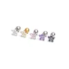 1pc Stainless Steel Fashion Flowers Zirconia Cartilage Gold Cz Earring for Women Crown Helix Ear Studs Piercing Jewelry