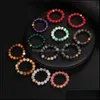 car dvr Band Rings 4Mm Stone Beads Elastic Ring Healing Crystal Quartz Chakra Pink Red Green Index Finger For Women Men Drop Delivery Jewelry Dhkpz