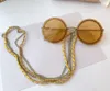 Czarne okrągłe okulary przeciwsłoneczne dla kobiet 4245 Gold Rame Shades Projektanci okularów przeciwsłonecznych Occhialia Da Sole Sunnies Uv400 okulary bez łańcucha