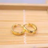 Hoop Earrings Real Pure 18K Yellow Gold Men Women Lucky Gift Glossy Cut Angle 2.2g