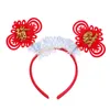 Hair Accessories Baby Girls Festival Red Headband Born Birthday Gift Headwear Kids Bowknot Flower Spring Happy Year Bandeau