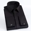 Men's Dress Shirts Mercerized Cotton Shirt French Cuff Button Brand Quality Long Sleeve Party Wedding Tuxedo Business FormalMen's