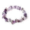 Natural Gem Stone Bracelet Irregular Amethyst Fluorite Crystal Chip Beads Bracelets Bangles Quartz Wristband for Women