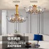 Lâmpadas pendentes de personalidade pós -moderna Creative Chandelier Light Luxury Nordic Glass Whithd Iron Living Room Quarto