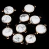 car dvr Charms Wholesale Flat Round Natural Stone Connector Rose Quartz Tiger Eyes Pendant Diy For Druzy Necklace Earrings Or Jewelry Making Dhltd