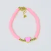 Strand Beaded Strands 10 Pieces Heart Shape Charms Polymer Clay Bracelet Jewelry Handmade Chain Women Fashion 90008