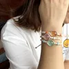 Charmarmband som säljer transparent kristallkulsträd livslängd Petal flätat reparmband för kvinnor 2023 Trendy Barnflickvän