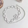 Belts Fashion Women Flower Pearl Belt Female Elegant Chain Belts Ladies Luxury Brand Designer Dress Waist Strap Girls Waistband 280 Z0223