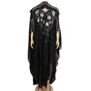 Ethnic Clothing Muslim Robes Ladies Abaya African Dresses for Women Summer Chiffon Pearl Long Maxi Dress Traditional Plus Size 230227