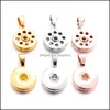 car dvr Pendant Necklaces Sier Gold Metal 18Mm Ginger Snap Button Base Charms For Diy Snaps Buttons Necklace Earrings Jewelry Accessorie Dro Dhq9O