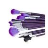 Make -upborstels Fashion borstel 16 -stcs Set Purple Oog Shadow Finger Eyeliner Lip Tool Bevat cosmetische tas Drop levering Health Beauty DHDD7