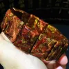 Brin véritable naturel rouge feu Pietersite gemmes pierre Rectangle perles femmes dame Bracelet 20.2 15mm