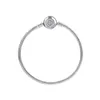 925 Серебряная серебряная змея браслет Bracelet Sparkling Crown O Claps Fits для европейских очарований и бусин Pandora