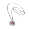 Pendentif Colliers Jeu Bloodstained Rituel de la nuit Collier Bleu Rose Fleur Métal Émail Chaîne Femmes Hommes Bijoux Charme Collier Cadeau