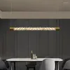 Pendant Lamps Postmodern Minimalist All-bronze Dining Room Chandelier Bar Counter Long Strip Lamp
