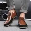 Dress Shoes Leather Men Dress Shoes Brogue Breathable Lace Up Men Casual Shoes Business Handmade Sneakers Men Loafers Luxury Brand Moccasins R230227