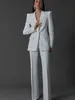 Ternos 2023 elegante mãe da noiva ternos fino ajuste branco vestidos de festa de casamento baile de formatura blazer feminino calças formais jaqueta outfit um b