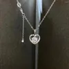 Цепи 1CT Моссанит подвесной ожерелье в форме сердца сделала женщин 925 серебряной серебряной пары предложение об помолвке роскошные украшения