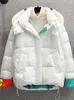 Femmes Trench Coats YuooMuoo Chic Veste D'hiver Femmes Mode Tricoté Manches Coton Rembourré Manteau Doux Blanc Noir Garder Au Chaud À Capuche Femme