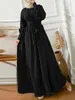 Etnische kleding zanzea vrouwen vintage moslim abaya maxi long jurk lente sundress casual lantaarn mouw solide dubai kalkoen hijab 230227