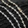 قلادة أزياء choker 3mm Zircon Chainnis Chain Necklace 18K Gold Plated Iced Shiny Row Single Hip Hop for Women and Men Jewelry Gifts