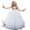 Girl Dresses Rose Gold Flower Dress Sequin Sleeveless Tutu Blush Tulle