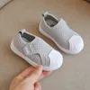 First Walkers Kids Sneakers Mesh Breathable Solid Toddler First Walker Casual Slip On Comfortable Soft Sole Non-Slip Flat Running Shoes 230227