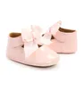 Neugeborene Lauflernschuhe für Babys, für Kinder, Mädchen, klassische Schleife, Gummisohle, rutschfeste PU-Schuhe