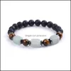 voiture dvr Charme Bracelets Carré Oeil De Tigre Énergie Perle 7 Chakras Bracelet 8 Mm Noir Pierre De Lave Diffuseurs Perles Stretch Yoga Bijoux Pour Femmes Dhxg8